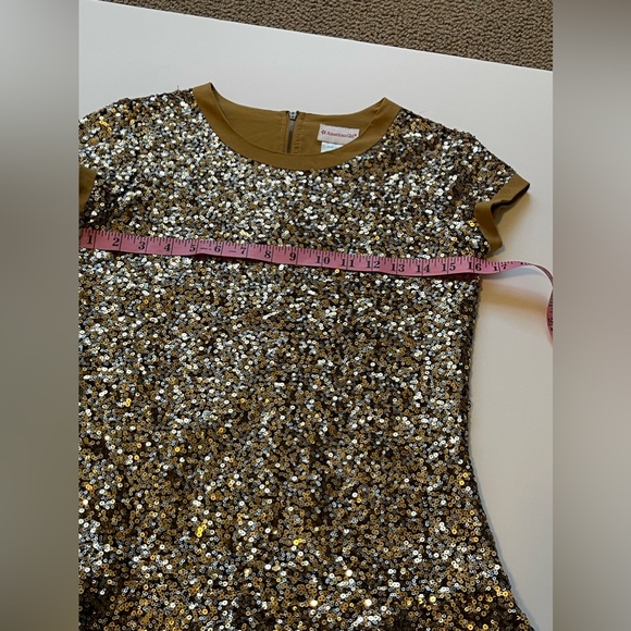 AMERICAN GIRL GOLDEN SPARKLE BLOUSE TUNIC SZ.S(14-16) Great Condition. - Picture 3 of 4